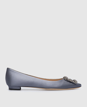 Manolo Blahnik Hangisiflat ballet flats in gray with crystals HANGISIFLAT10