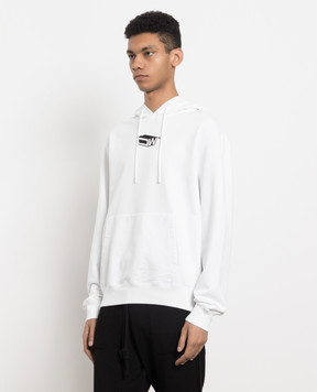 Off-White White hoodie with contrasting Graffiti print OMBB097S23FLE008