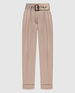 Peserico Beige pants with a belt P04839A03470