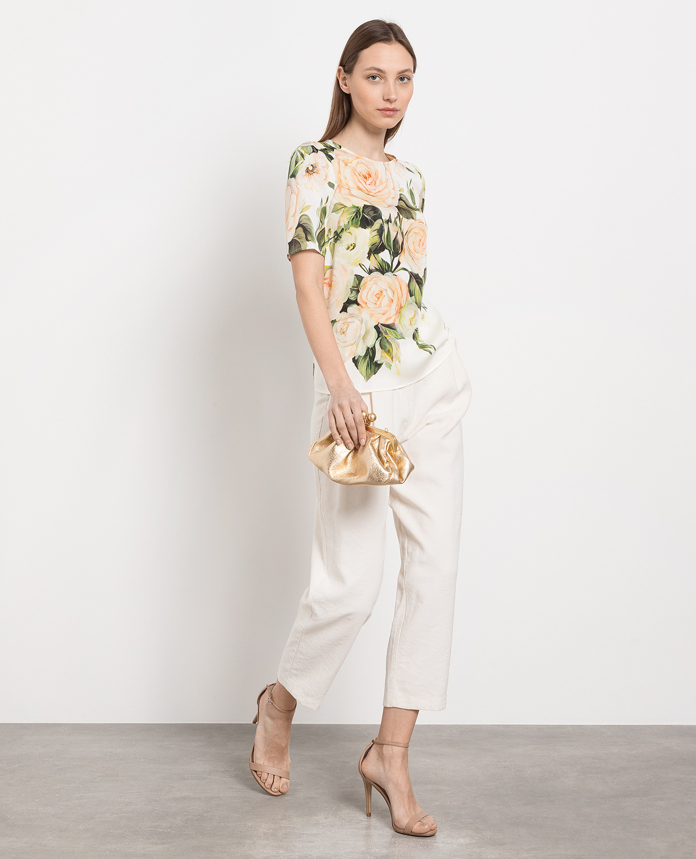 

Rose print silk blouse Dolce&Gabbana, White