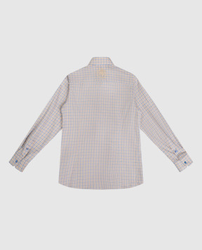 Stefano Ricci Children's beige checked shirt YC004866LJ1921