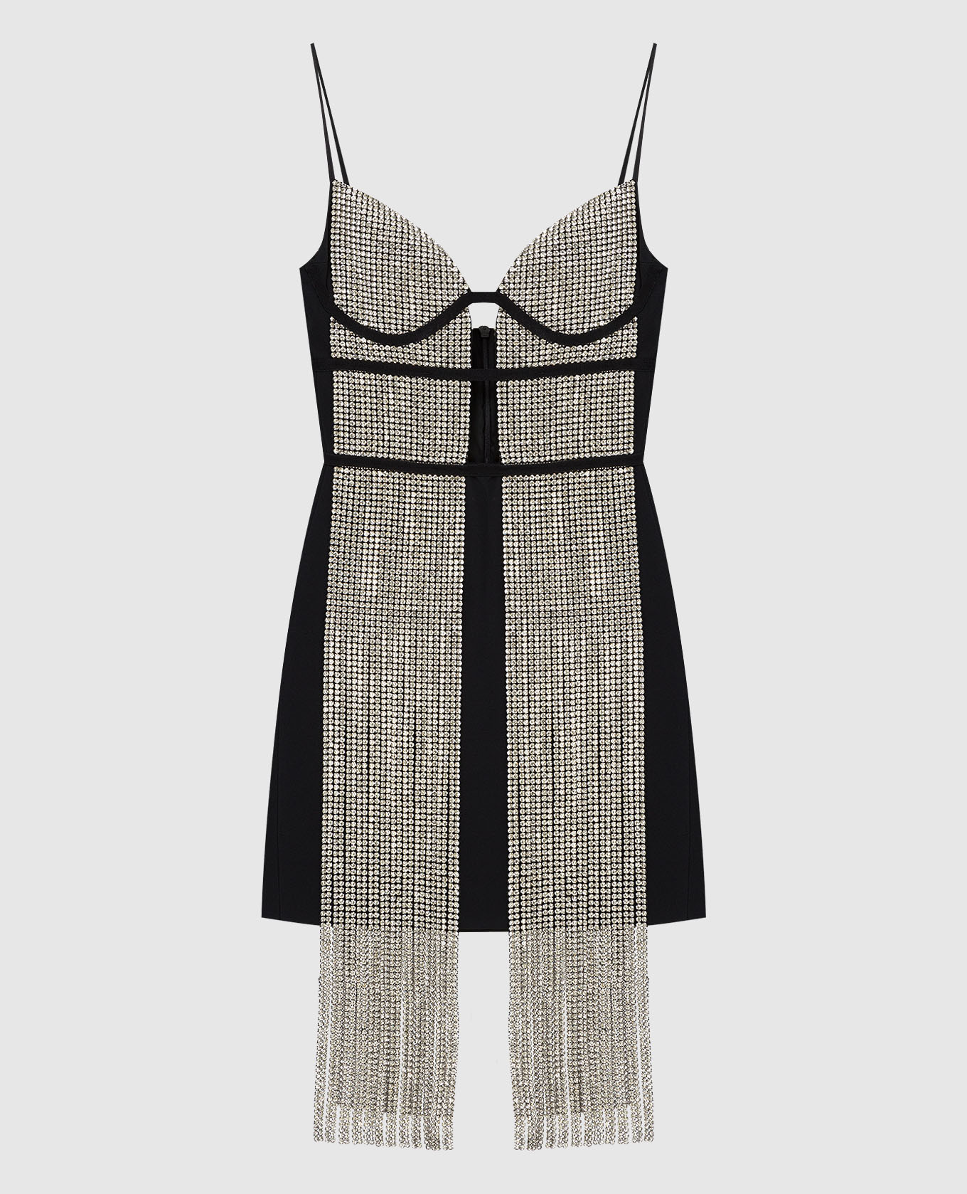 

Mini dress with crystals and fringe David Koma, Черный