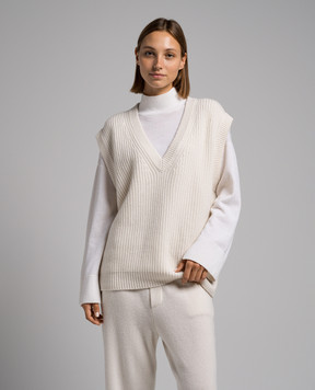 LISA YANG Raine white cashmere vest 2023216