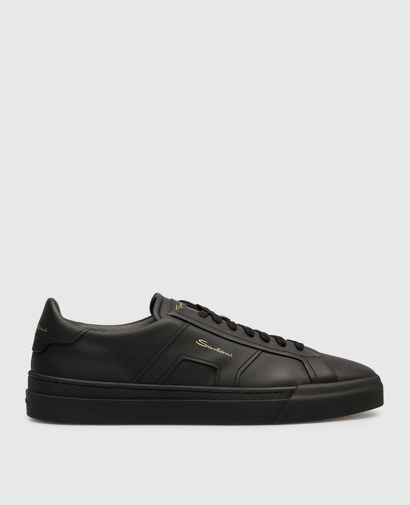 

Black leather sneakers Santoni