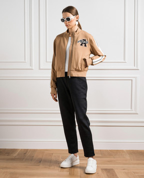 Twinset Brown sports jacket with logo 232AP2195