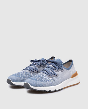 Brunello Cucinelli Blue sneakers with a logo MZUKISO250