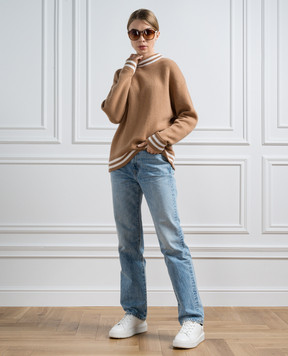 Allude Brown wool and cashmere sweater 23517711