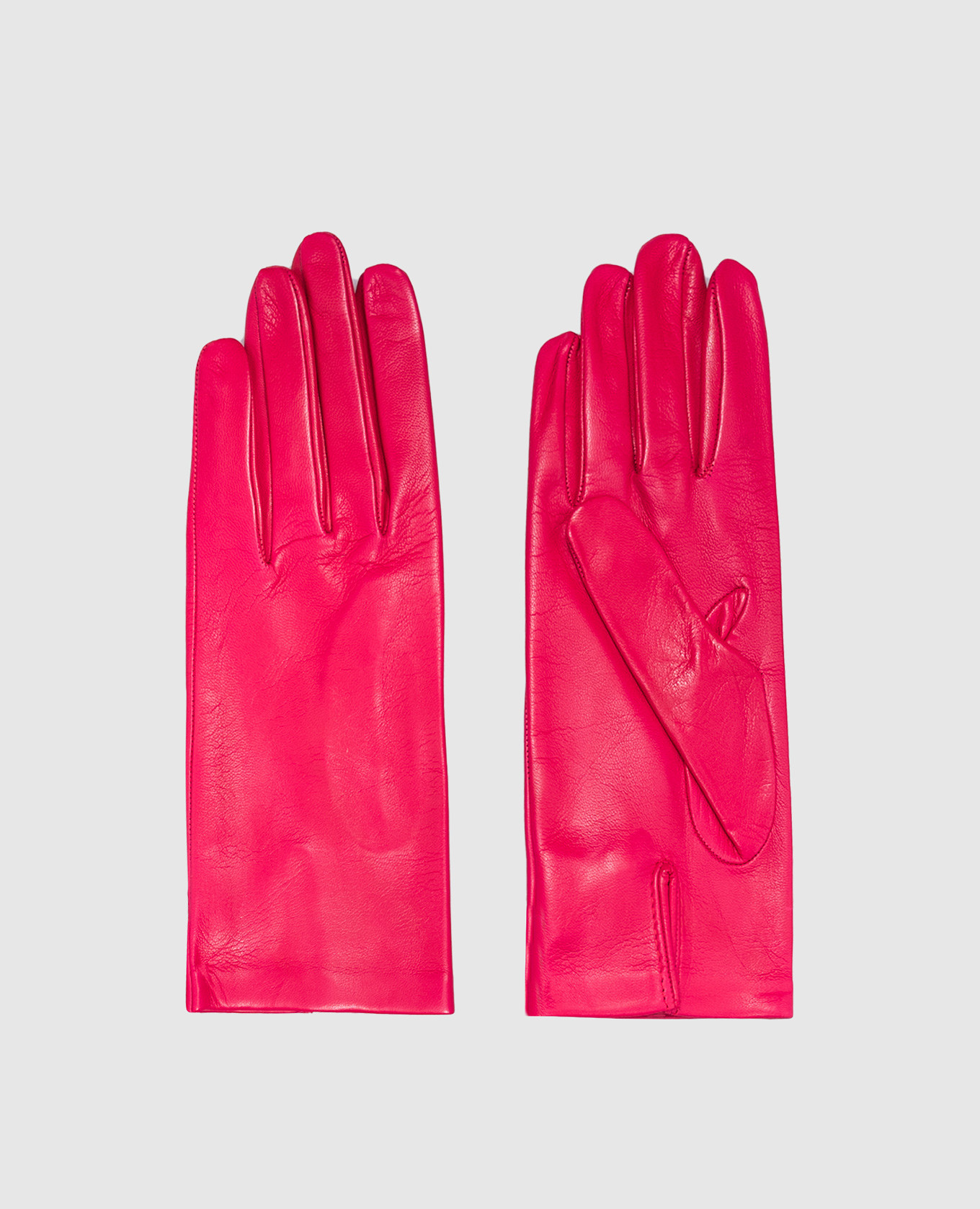 

Pink leather gloves Sermoneta Gloves
