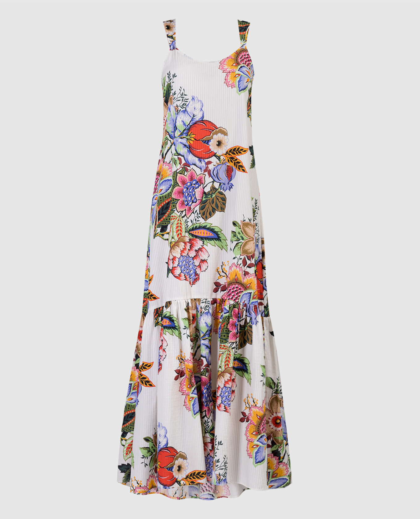 

White dress with silk in a floral print Etro