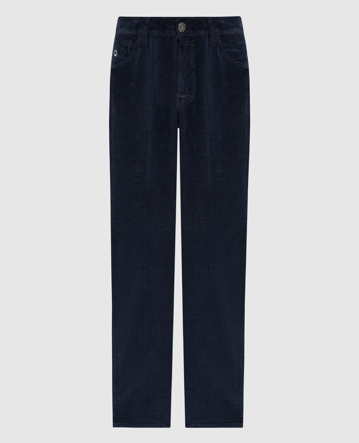 

Blue corduroy pants with logo Stefano Ricci