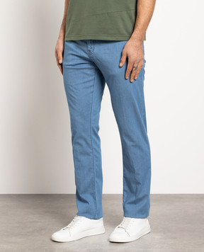 Scissor Scriptor Blue Costantino jeans with logo embroidery COSTANTINOT08143267