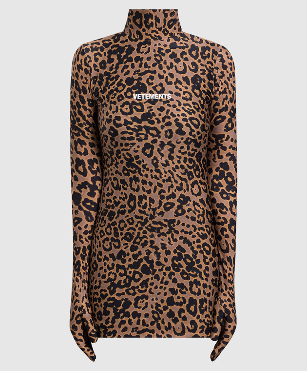 Leopard print dress with gloves best sale