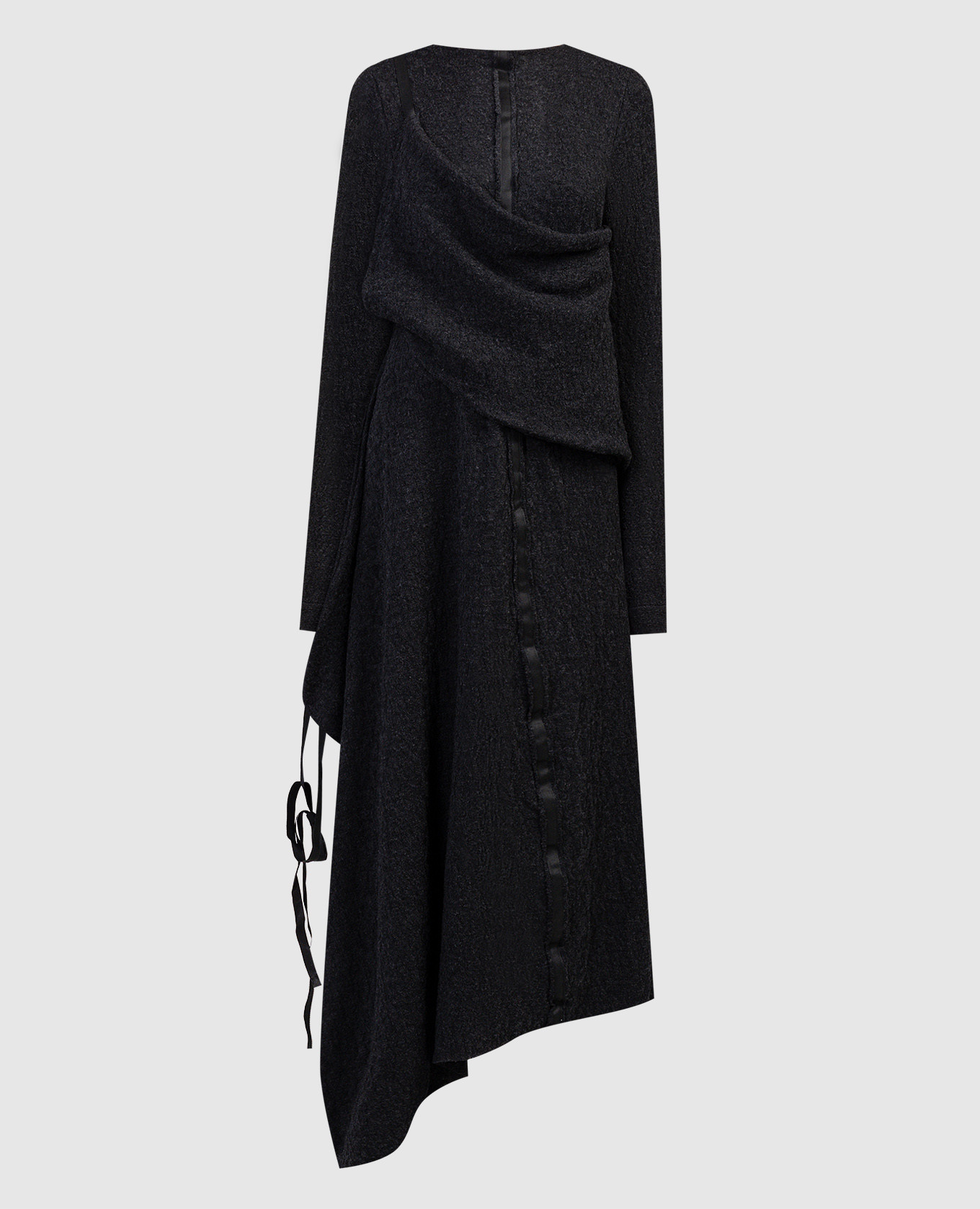 

Black dress made of wool and silk with an asymmetric cut Marc Le Bihan