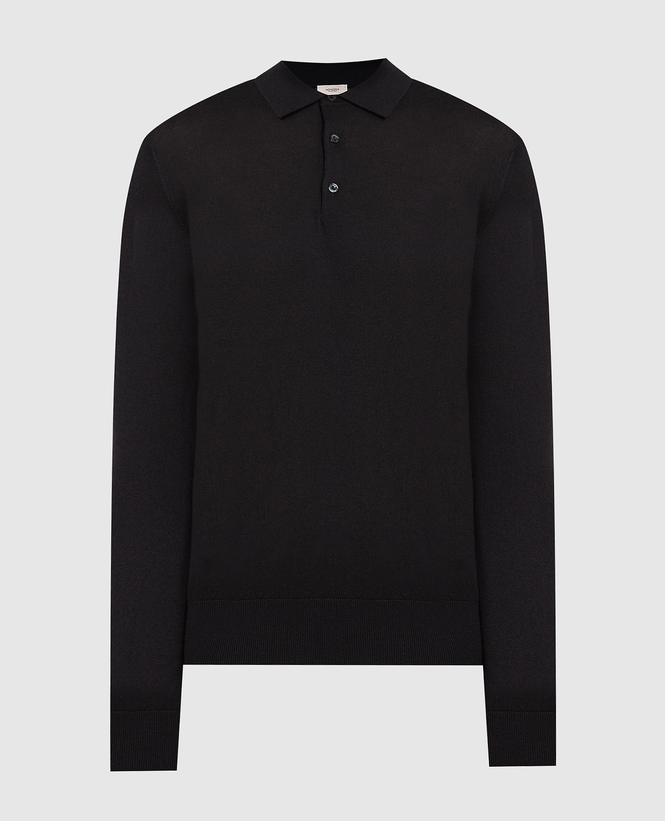 

Black cashmere and silk polo shirt Agnona, Черный