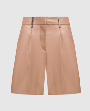 Peserico Brown leather shorts P04004C0309384