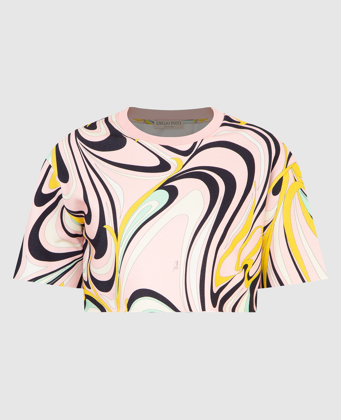 

Cropped T-shirt in Onde print EMILIO PUCCI, Pink