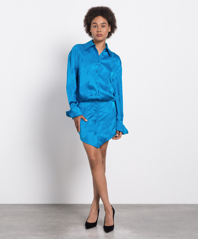 The Attico - Silvye blue mini shirt dress 237WCA93V053