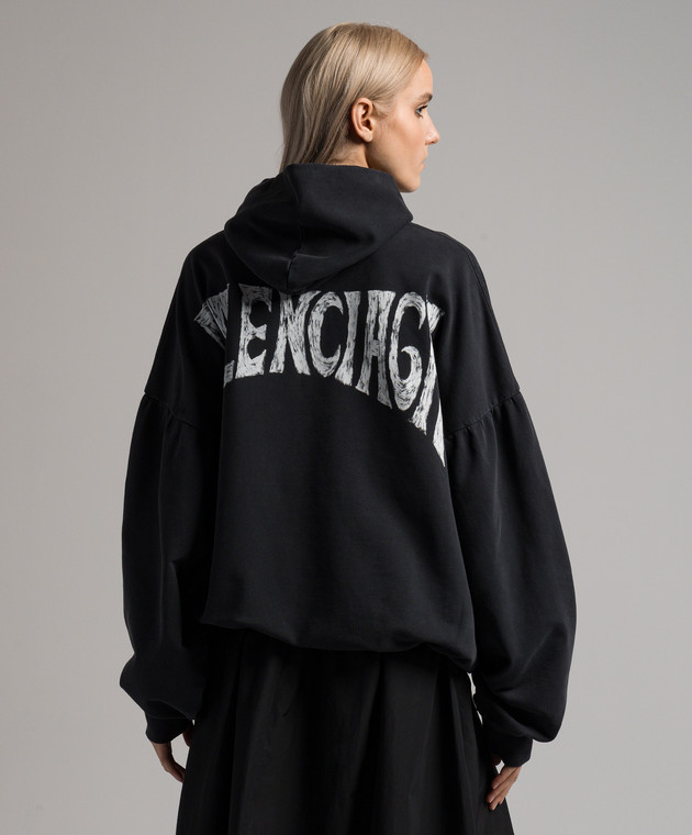 Balenciaga - Black hoodie with PARIS TROPICAL print 761458TPVM1