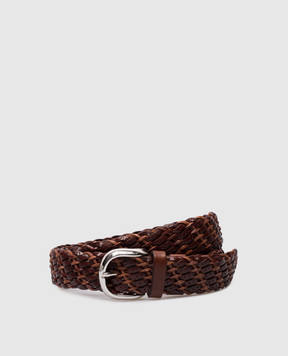 Brunello Cucinelli Brown leather belt MAUEC327