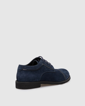 Stefano Ricci Kids Navy Suede Derbies YRU59CG887SDVTS