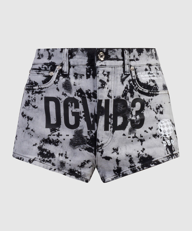 Dolce&Gabbana - DGVIB3 printed gray denim shorts FTC24DG8KP4