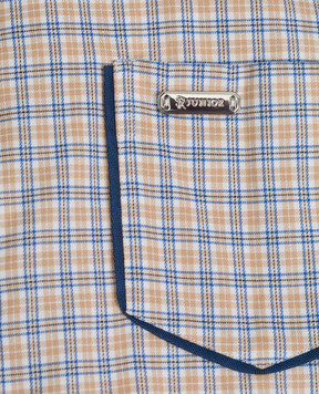 Stefano Ricci Children's beige checked shirt YC004866LJ1921