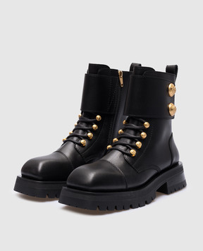 Balmain Black leather boots BN1TC785LVIT