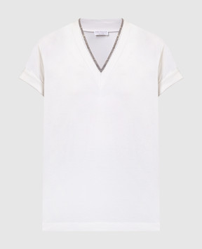 Brunello Cucinelli Gray t-shirt with monil chain M0T18BD222