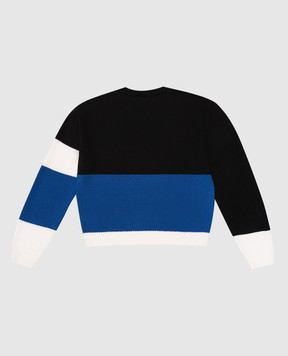 Off-White Children's black wool sweater with logo OBHE001F23KNI002