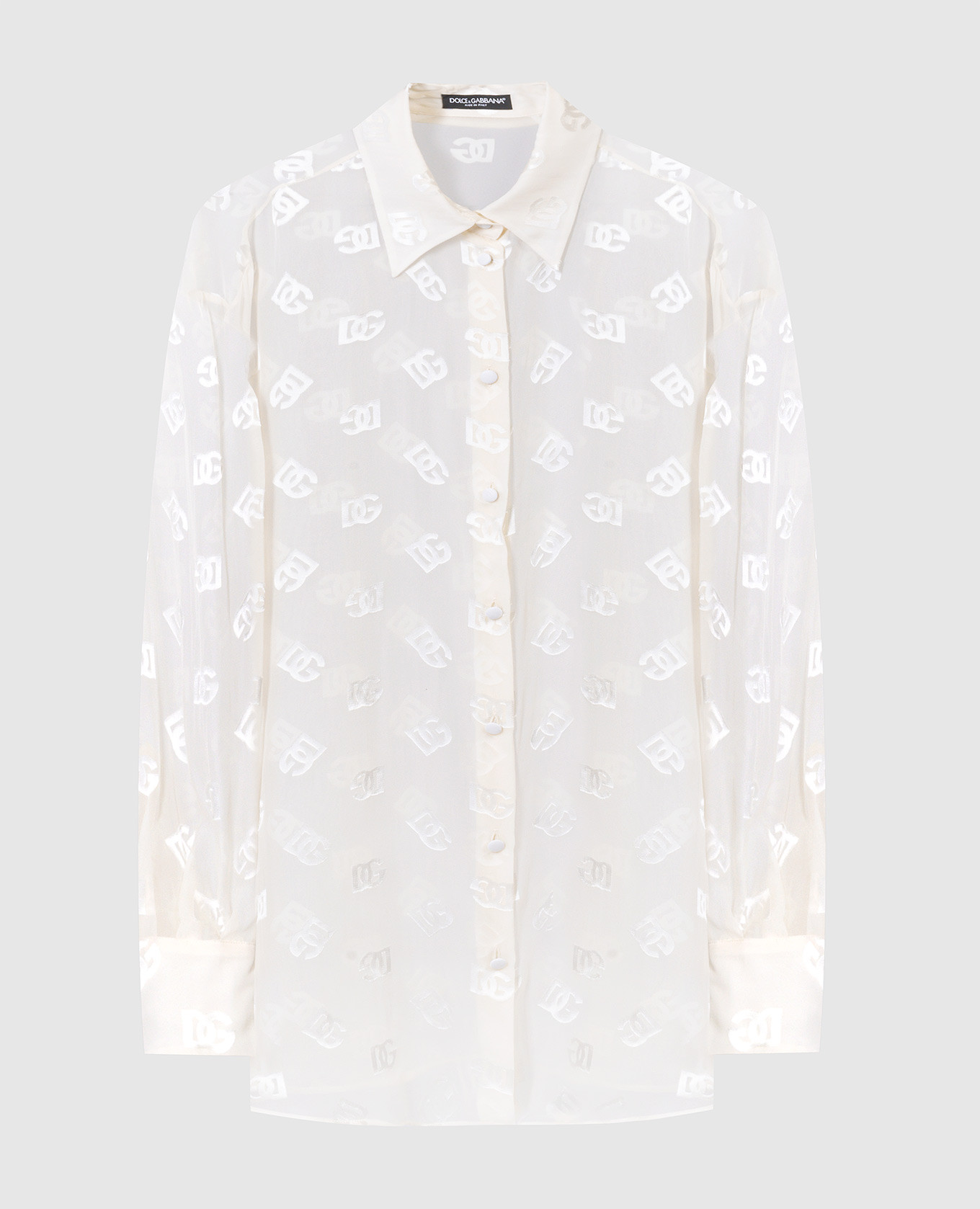 

Beige silk blouse with logo monogram Dolce&Gabbana