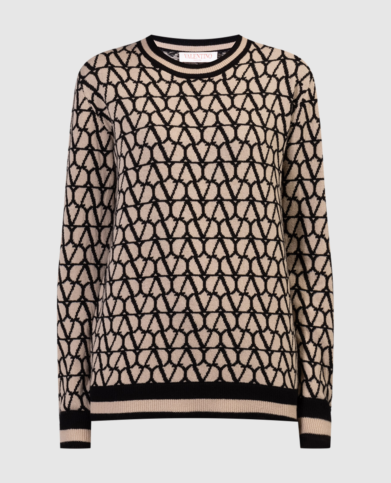 

Beige logo pattern Toile Iconographe wool sweater Valentino, Бежевый