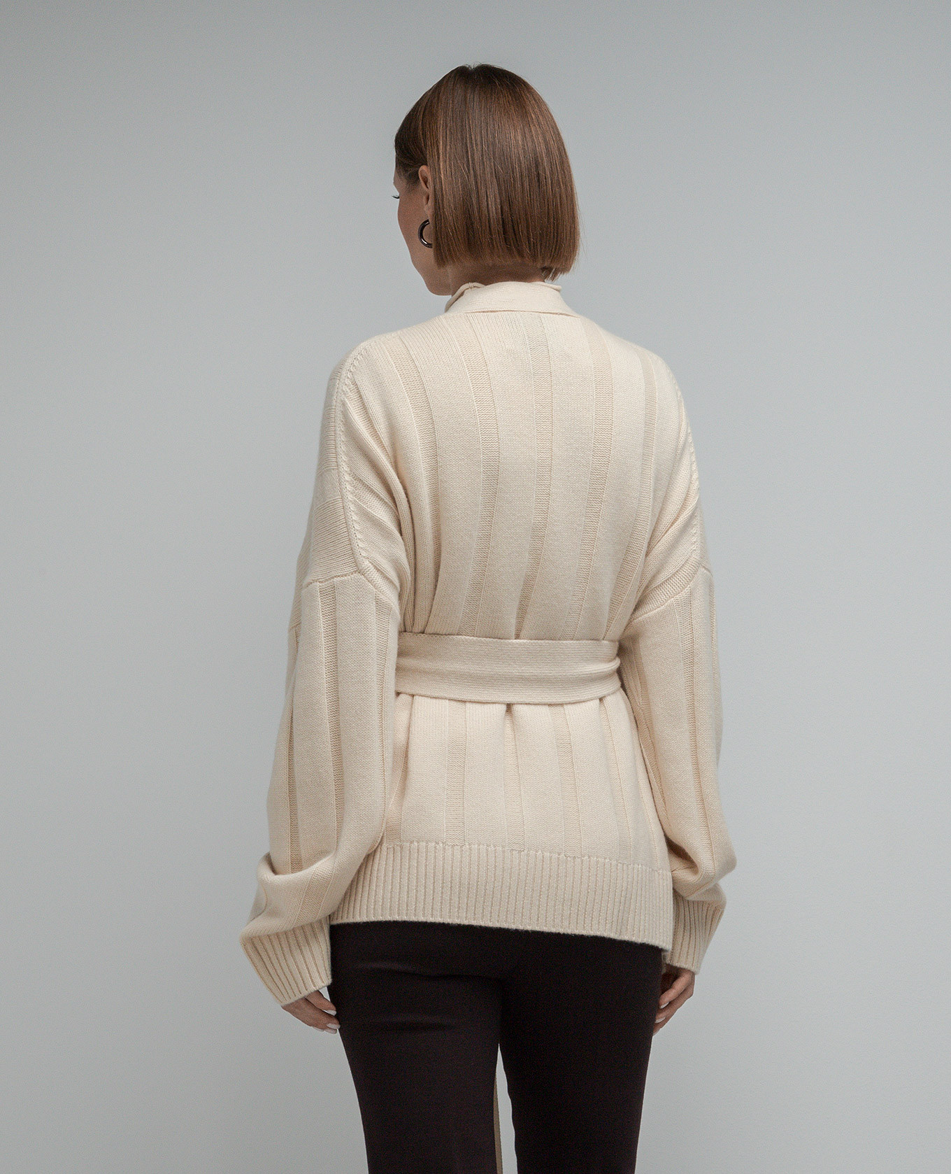 Grappa beige wool and cashmere cardigan AERON 4
