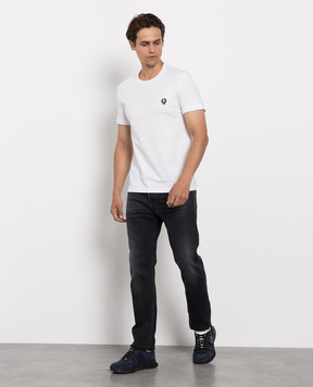 Dolce&Gabbana White T-shirt with logo embroidery M8C03JFUECG