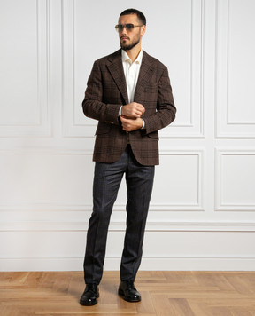Dolce&Gabbana Gray checkered wool pants GY5UMTFQ2KD