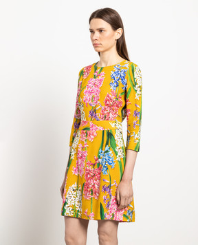 Dolce&Gabbana Yellow blouse with Hyacinth print F7T88TFPRUD