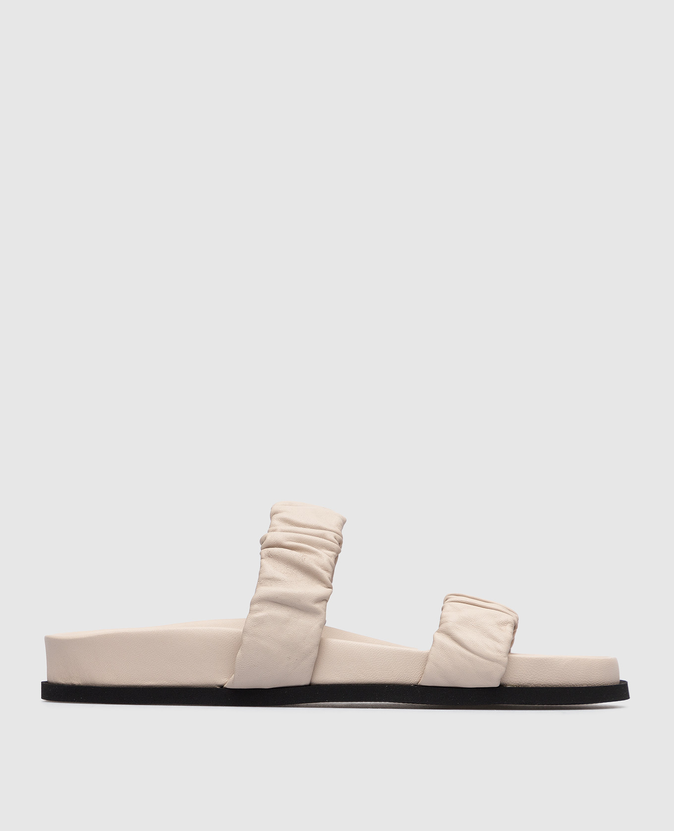 

Marilia Beige Draped Leather Slippers Giulia Taddeucci