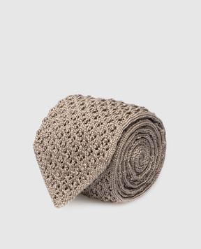 Stefano Ricci Children's dark beige silk tie YCRM1600SETA