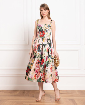 Dolce&Gabbana Floral printed silk midi dress F67N0THS10F