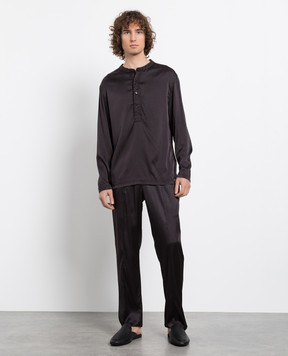 Tom Ford Brown silk pajama shirt T4H161010