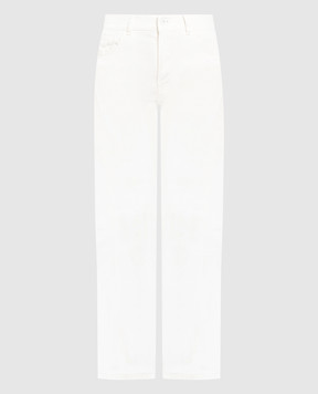 Off-White White jeans with logo patch OWYA054S23DEN002