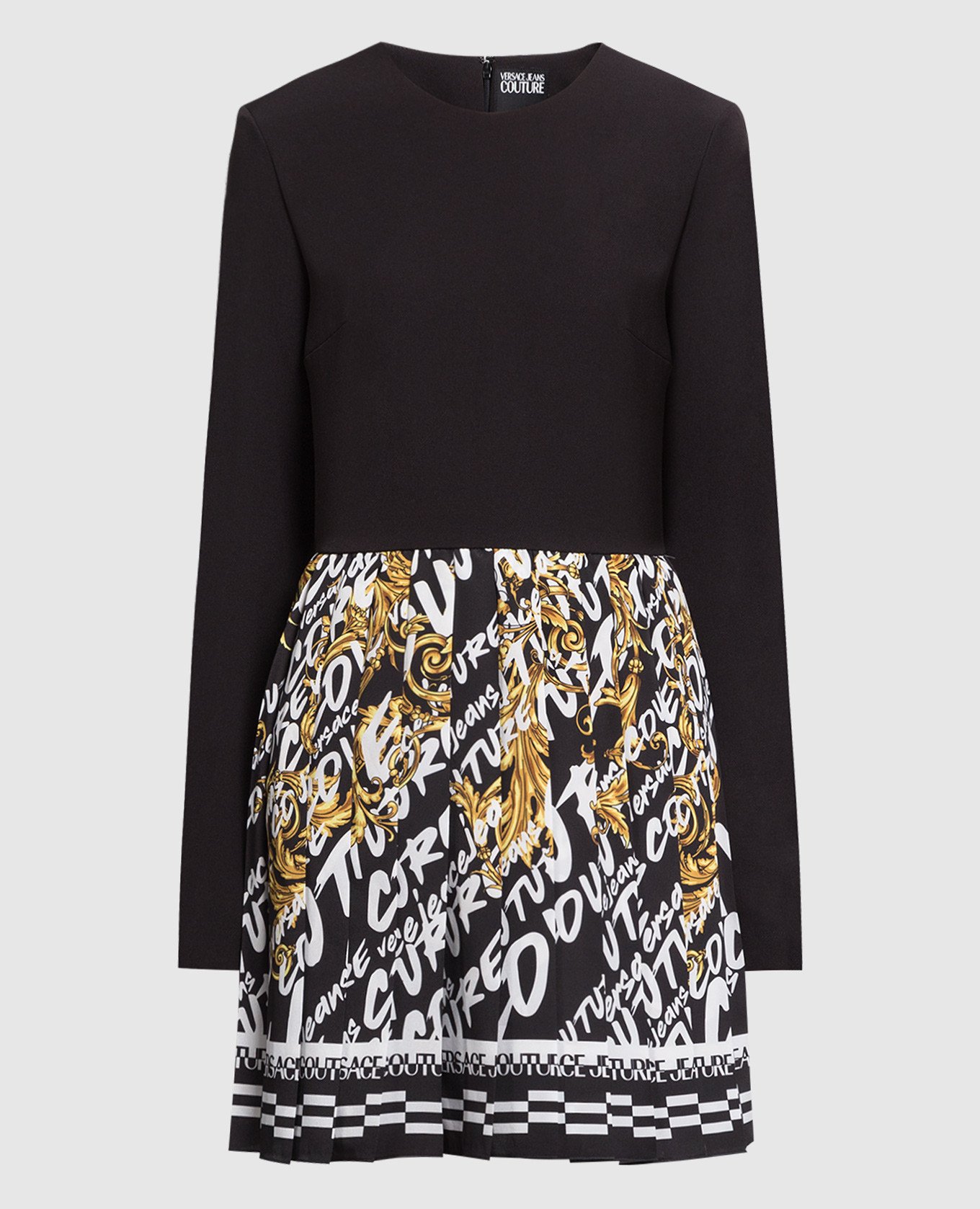 

Black dress with Logo Brush Couture print Versace Jeans Couture