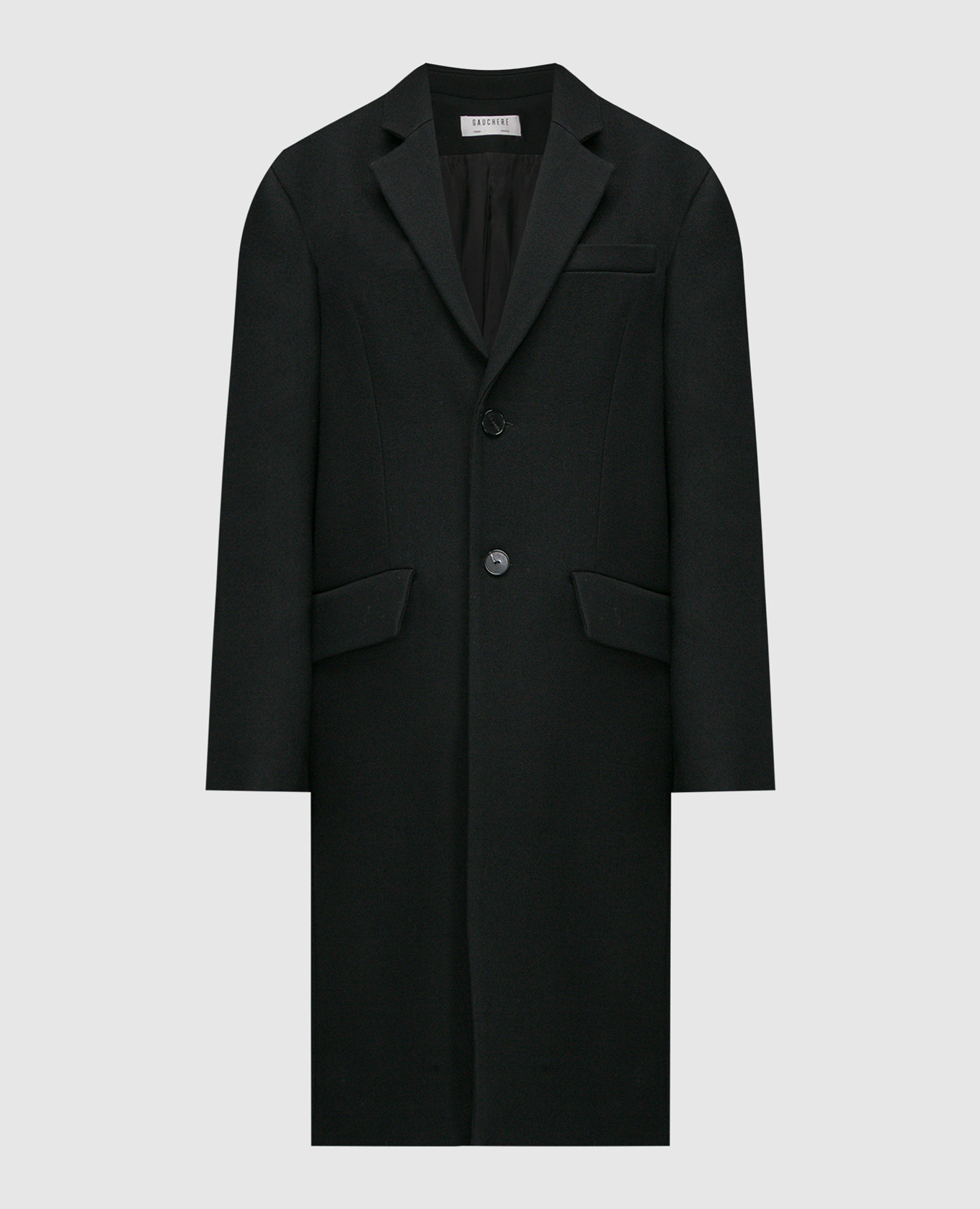 Black coat made of wool gauchere