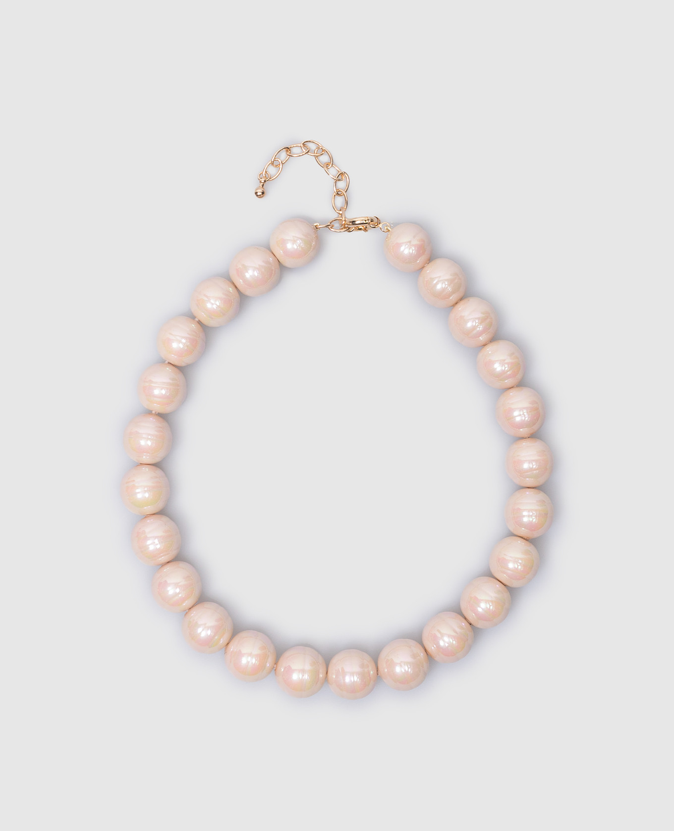 

Beige necklace with embossed beads Madreperla