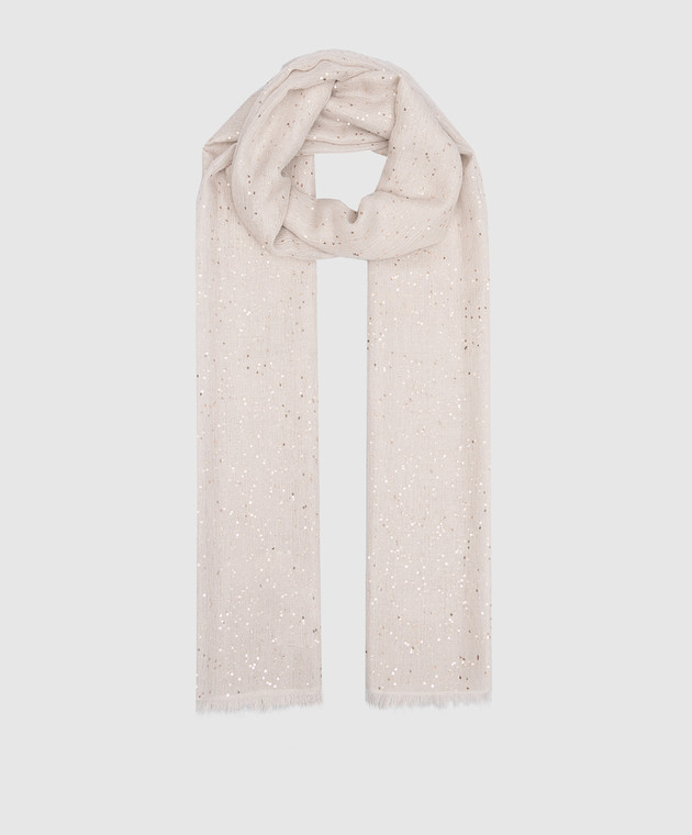 Brunello Cucinelli - Beige cashmere and silk scarf MSCDVSW03