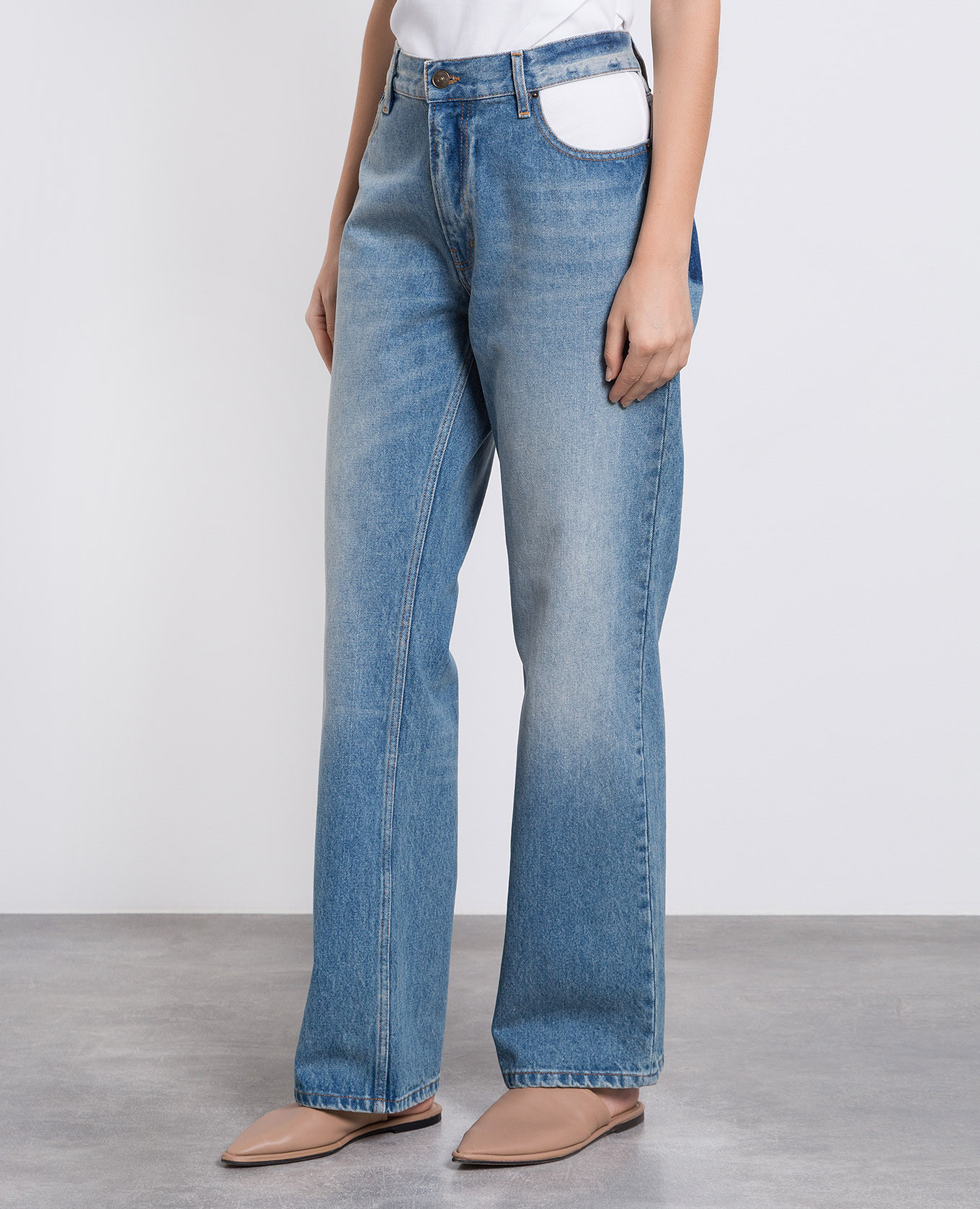 Blue boyfriend jeans with a distressed effect Gauchere 3