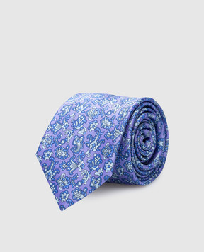 Stefano Ricci Children's Violet Patterned Silk Tie and Pache Scarf Set YDX27002