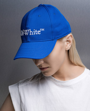 Off-White Blue cap with logo embroidery OWLB044F23FAB001