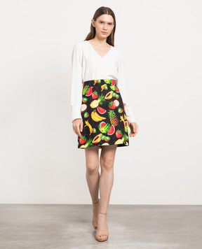 Dolce&Gabbana Black printed skirt F4AG8TFSM4I