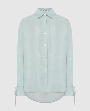 AERON FALLOW green striped blouse with linen FALLOWLAGOON