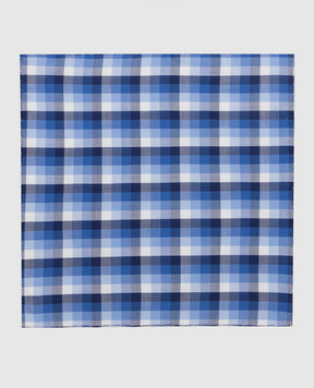 Stefano Ricci Children's blue checkered scarf YFZ25LJ1660